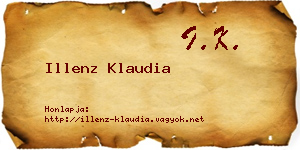 Illenz Klaudia névjegykártya